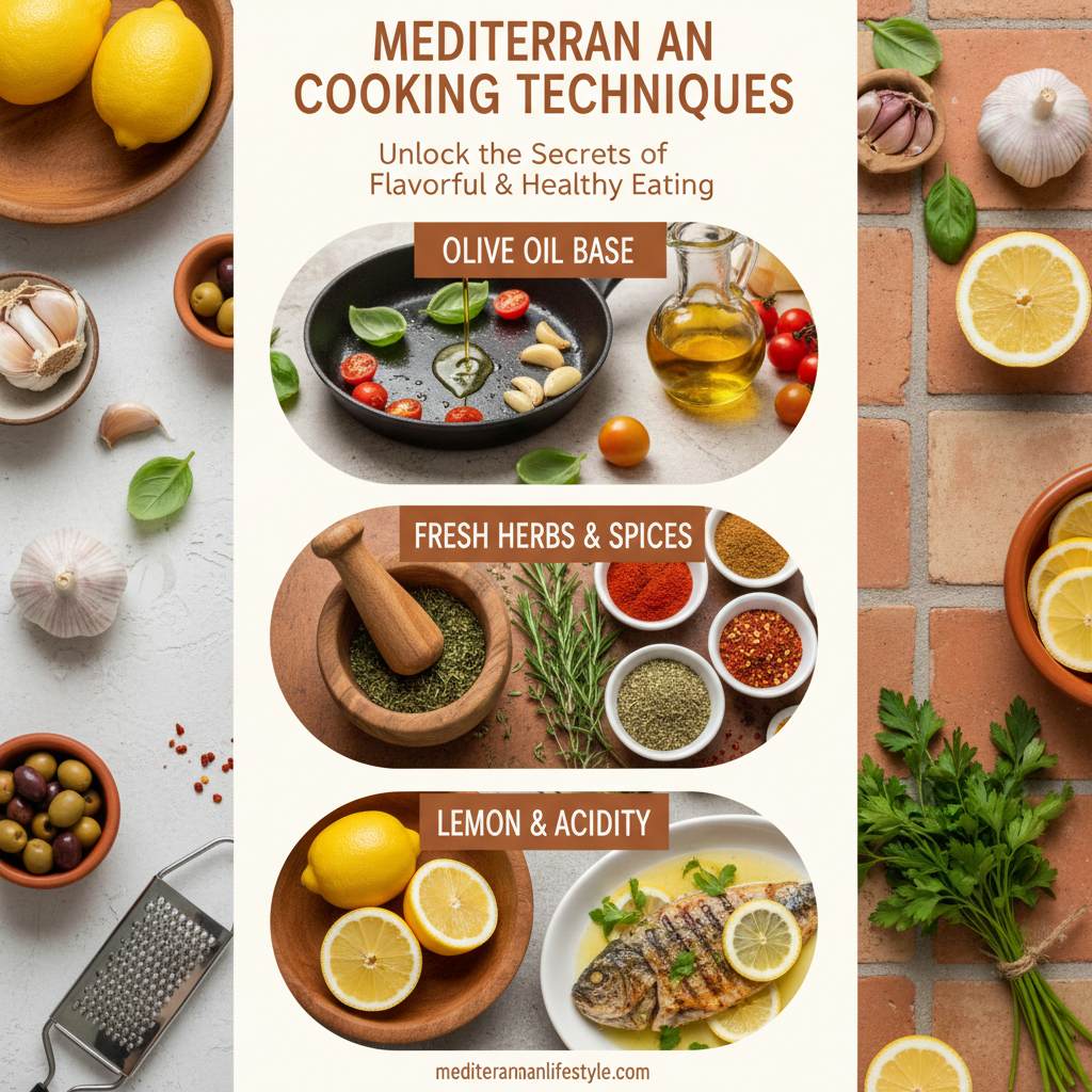Pin: How to Cook Mediterranean Food at Home: Techniques, Pantry Essentials & Herb Secrets