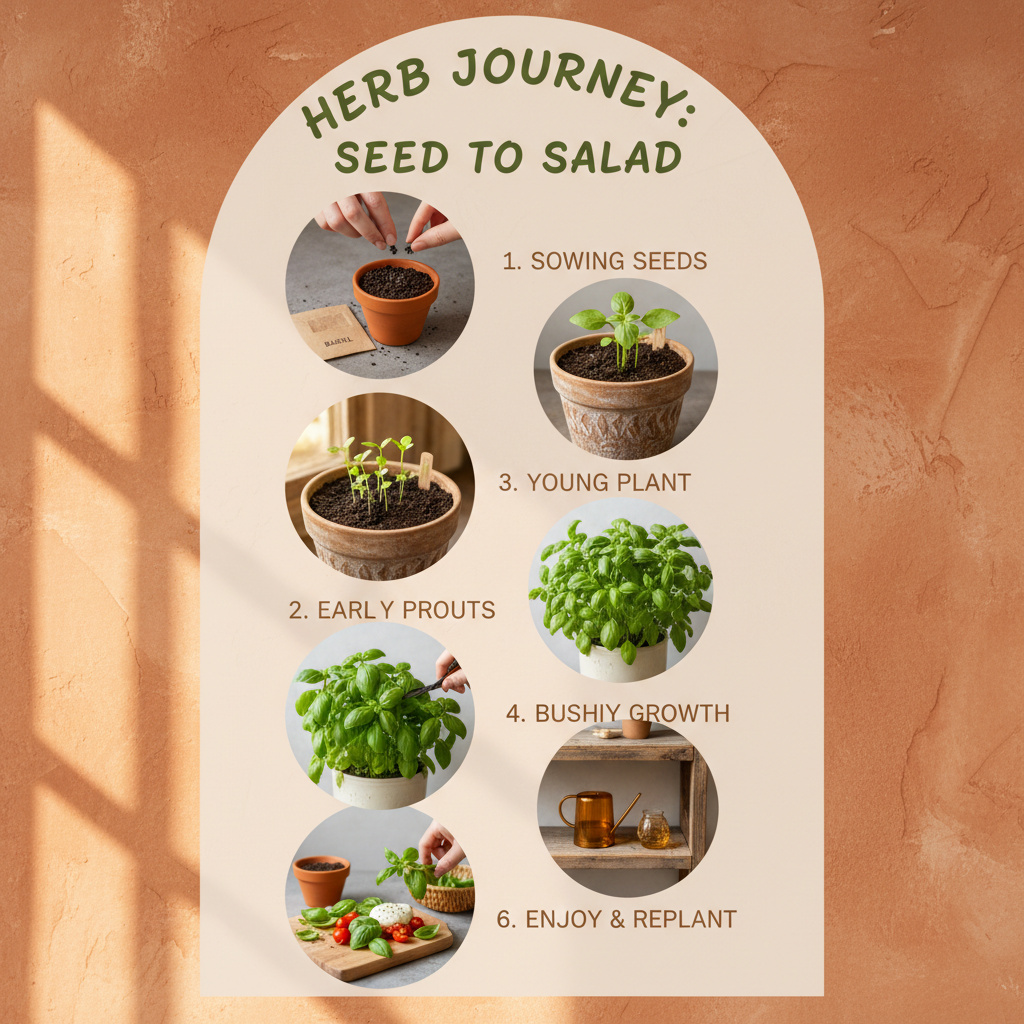 Pin: How to Grow Indoor Herbs: A Step-by-Step Guide for Complete Beginners