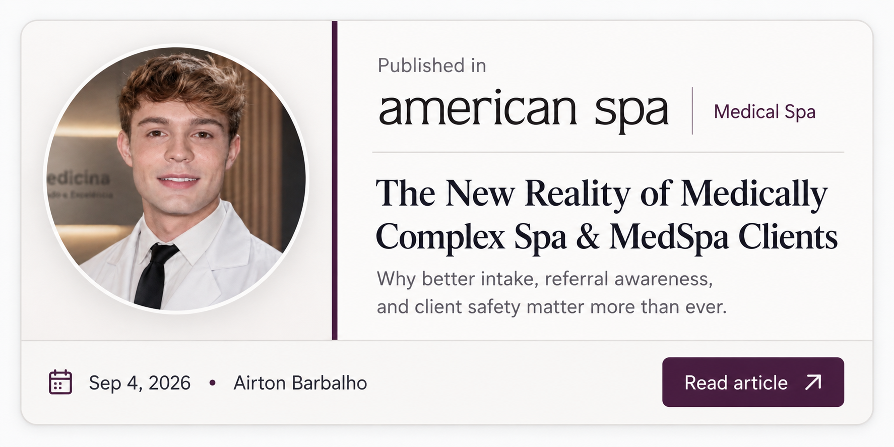 American Spa — The New Reality of Medically Complex Spa & MedSpa Clients