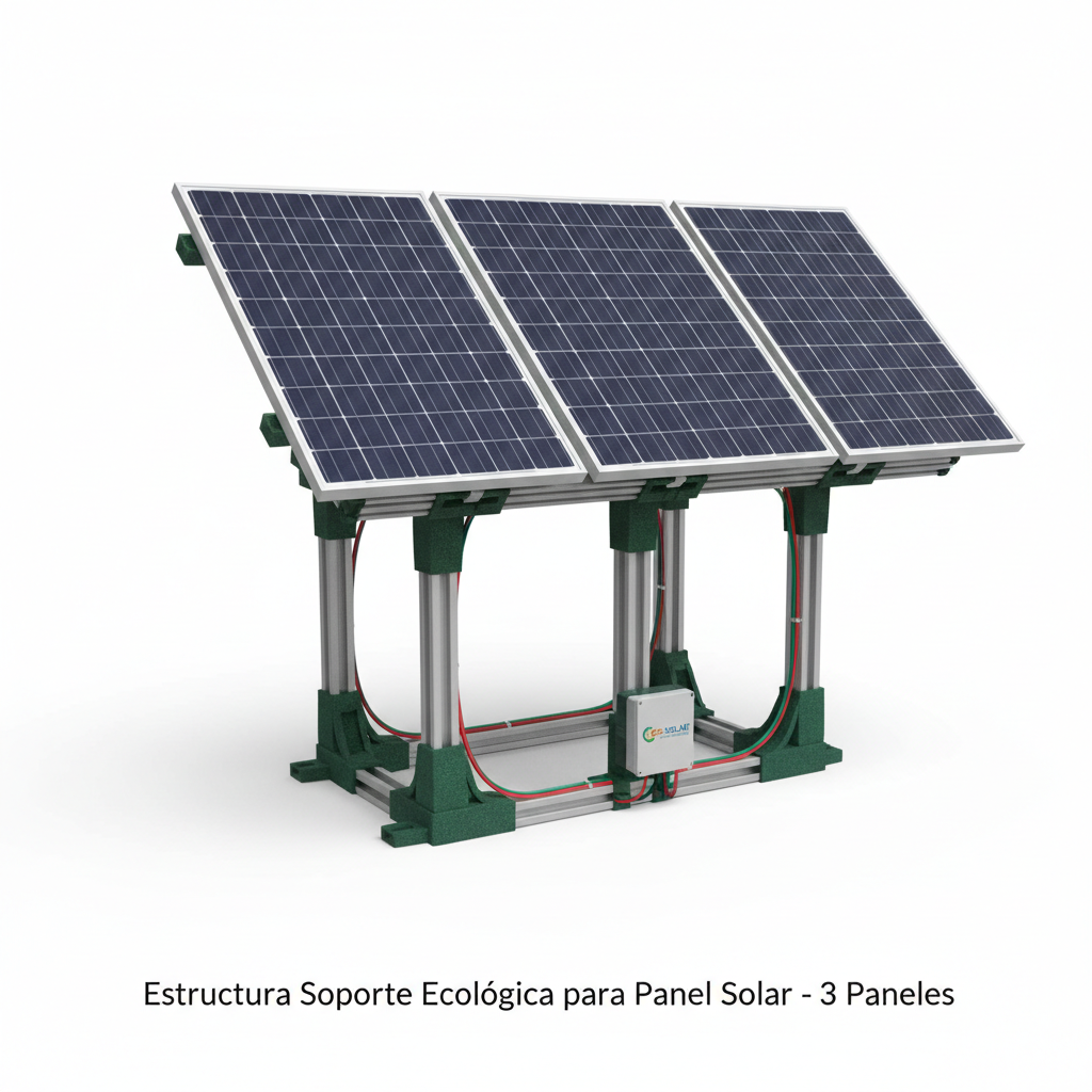 Estructura Soporte Ecológica para Panel Solar - 3 Paneles