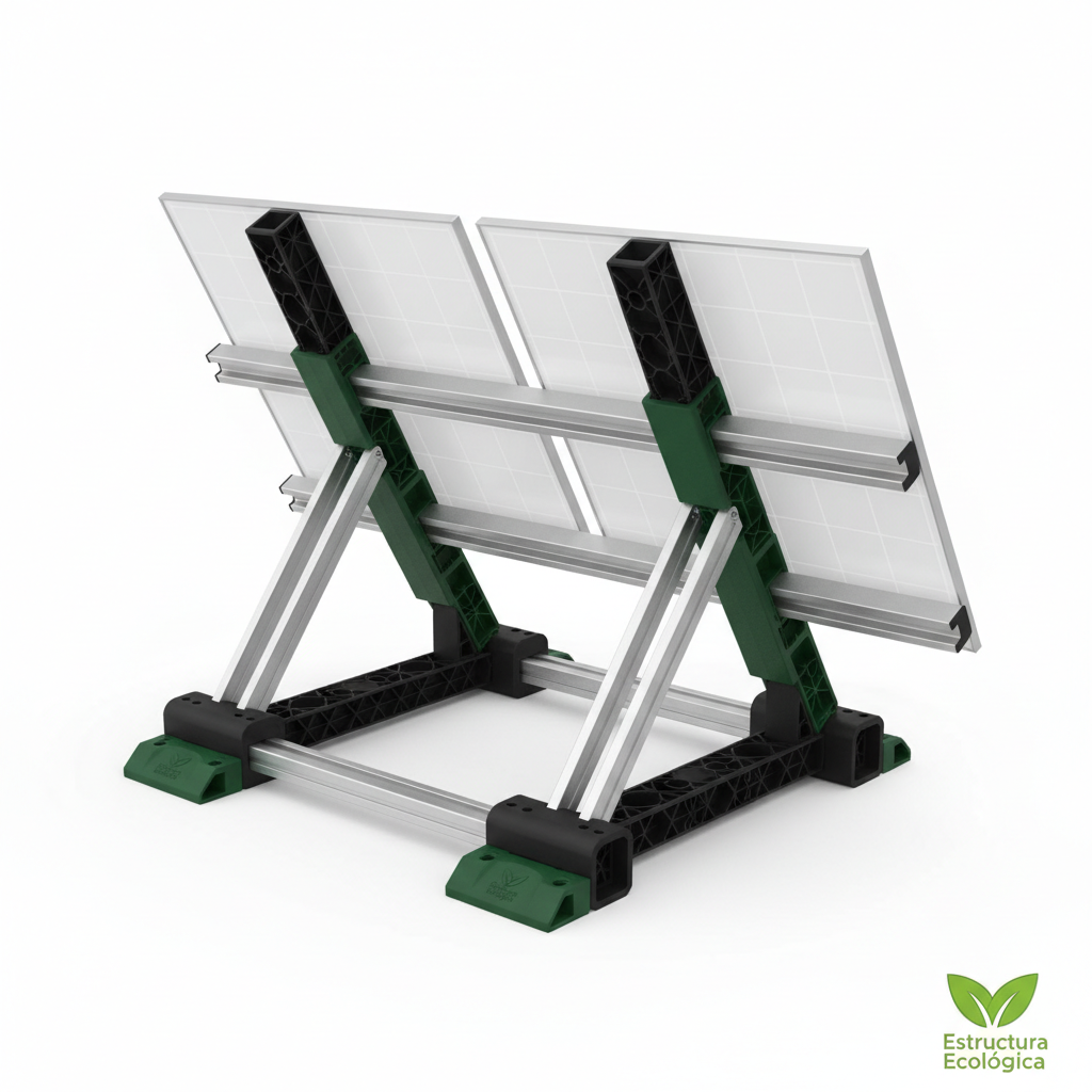 Estructura Soporte Ecológica para Panel Solar - 2 Paneles