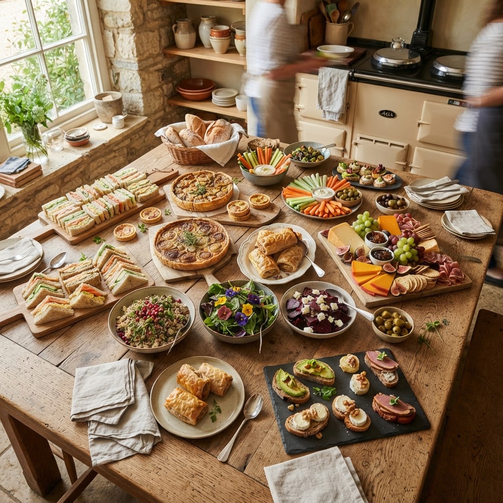 Fresh homemade Somerset catering spread