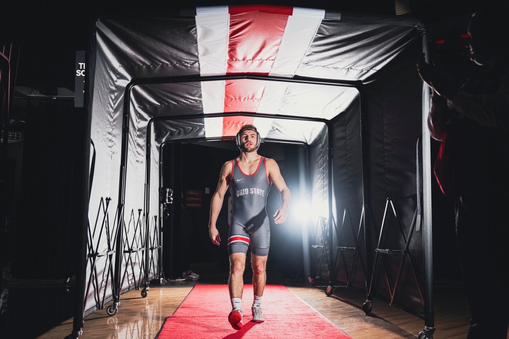 Wrestler walking through tunnel