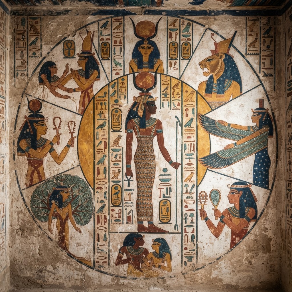The Eight Faces of Hathor — multiple aspects of the Goddess, Tomb of Nefertari