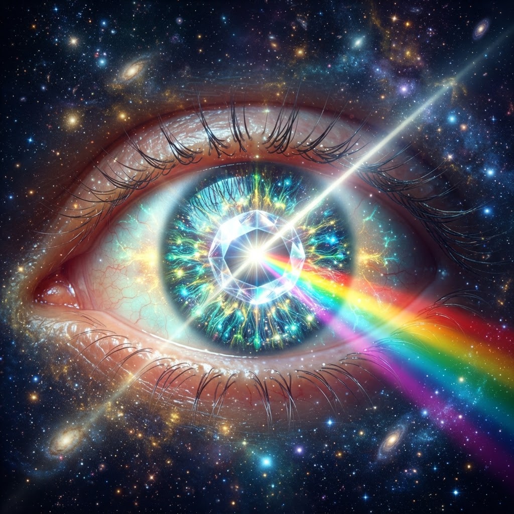 The crystalline lens of the human eye refracting light