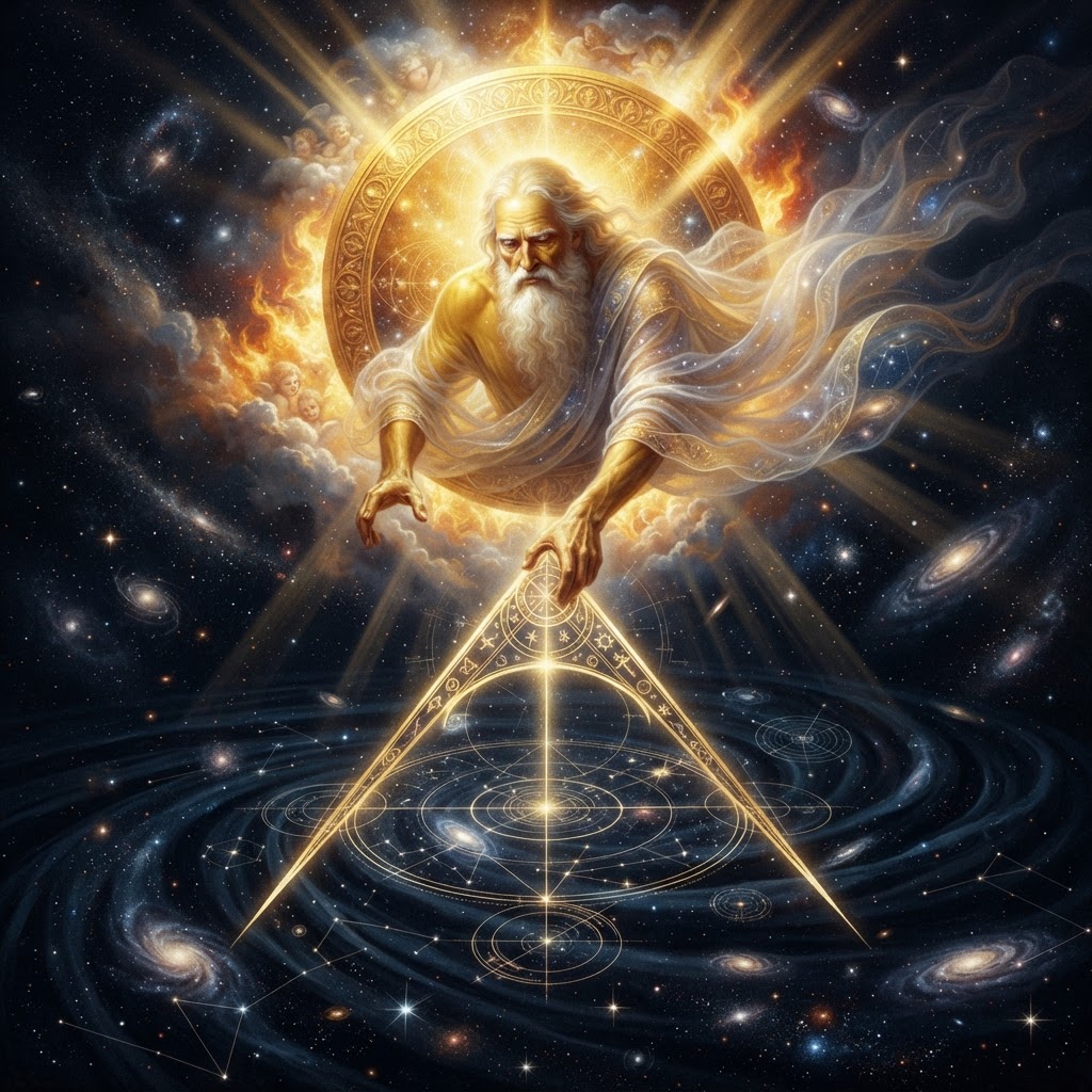 The Ancient of Days measuring the cosmos