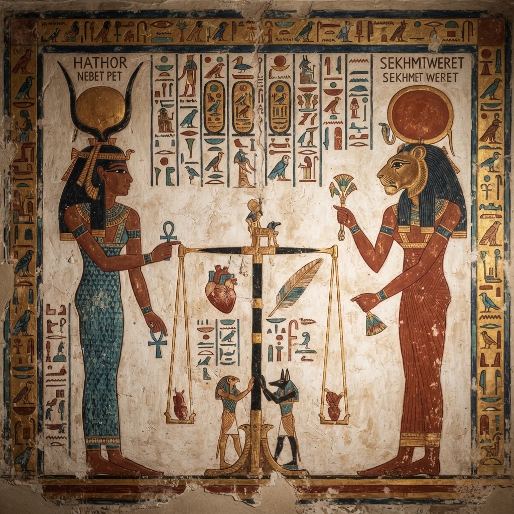 Hathor and Sekhmet — the dual nature, Tomb of Seti I