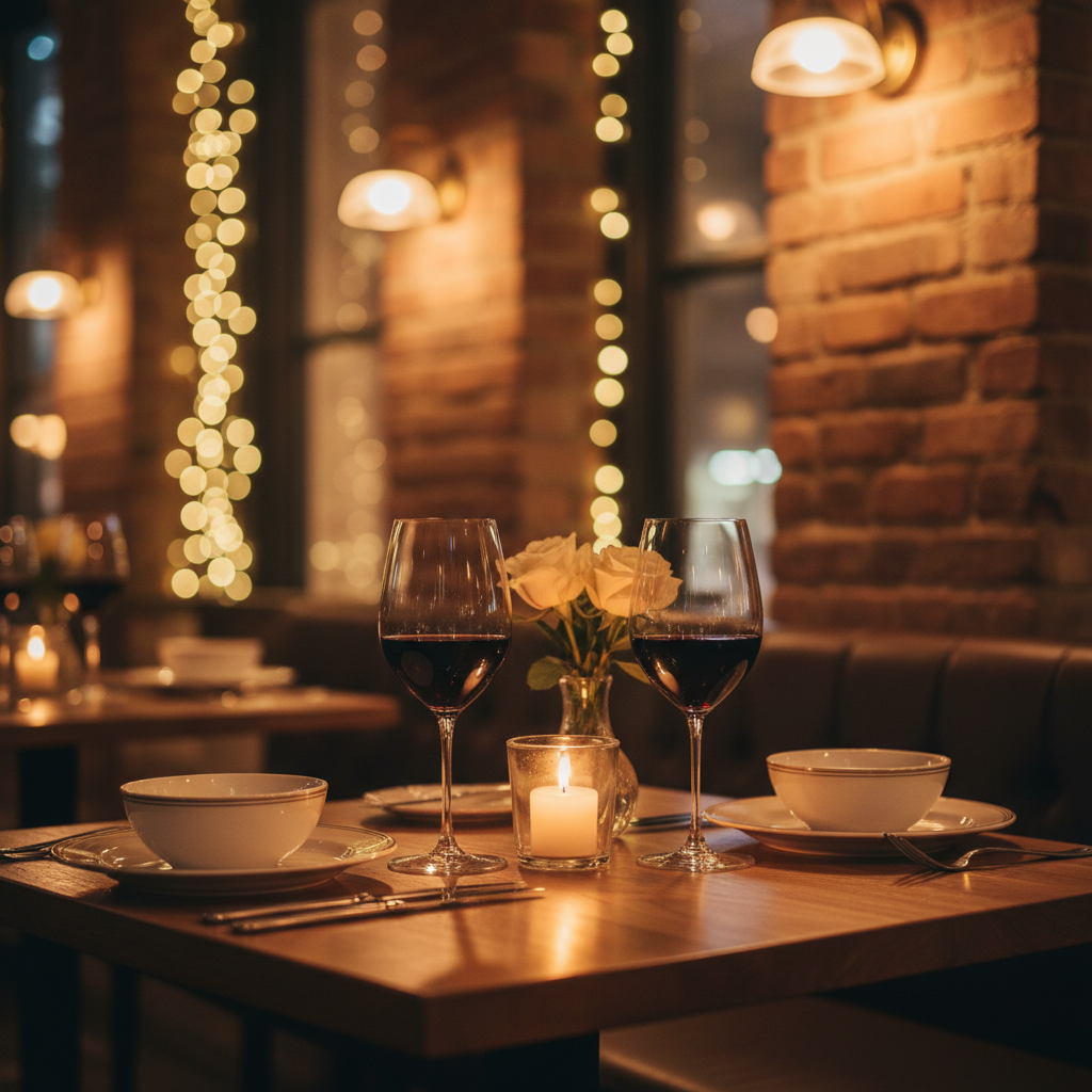 Warm restaurant ambiance