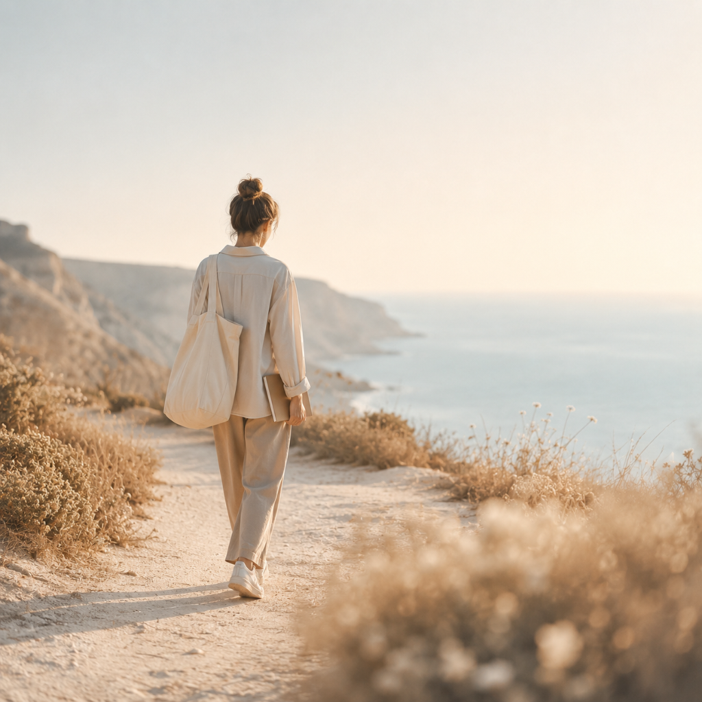 Promenade tranquille en bord de mer, un pas après l'autre — réorientation étudiante et nouveau départ