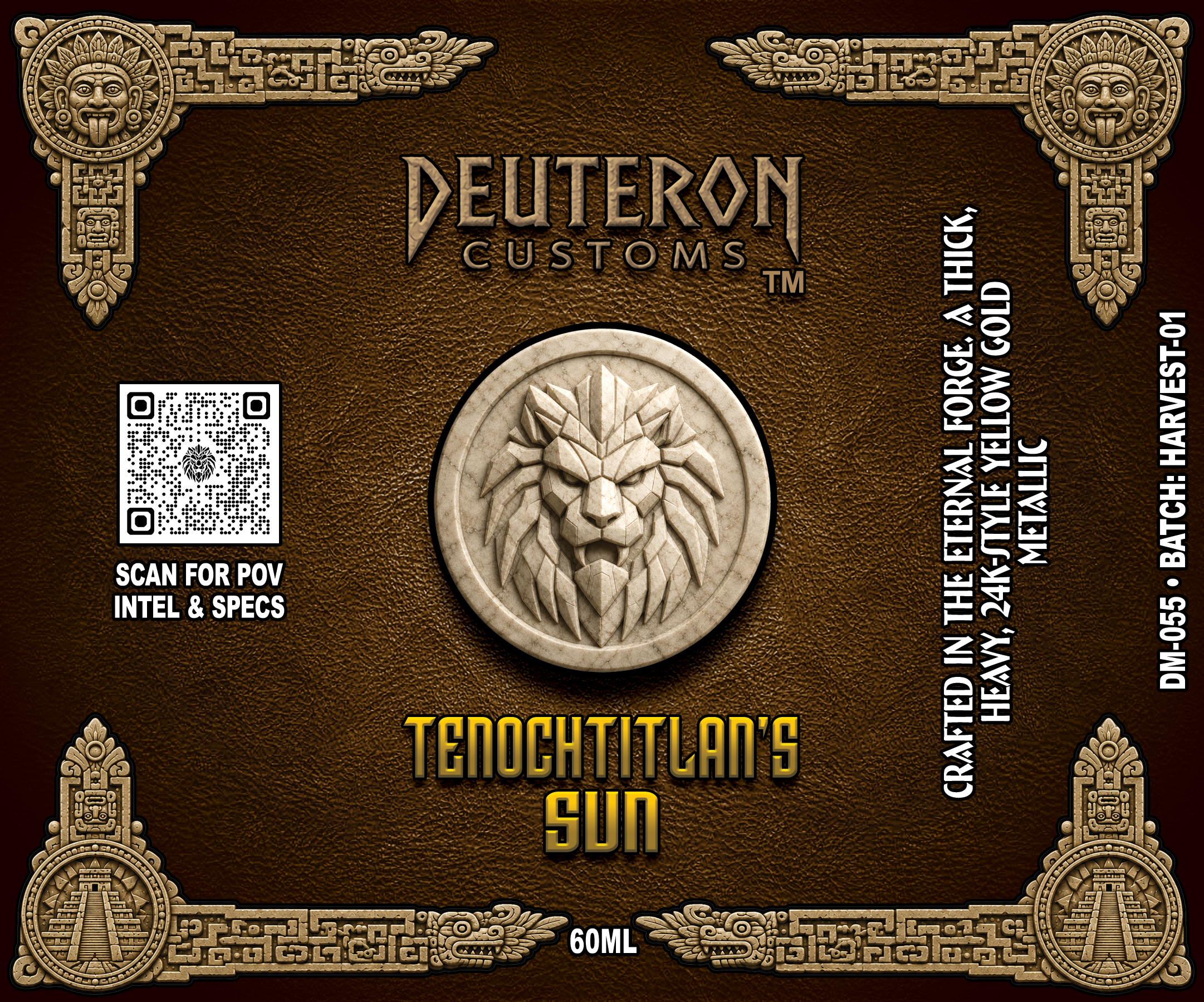 Tenochtitlan Sun — SERIES 01 Opaque paint bottle