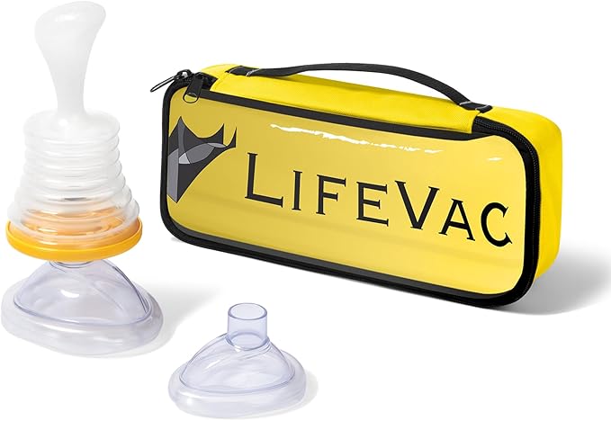 LifeVac anti-choking device kit with masks and carrying case