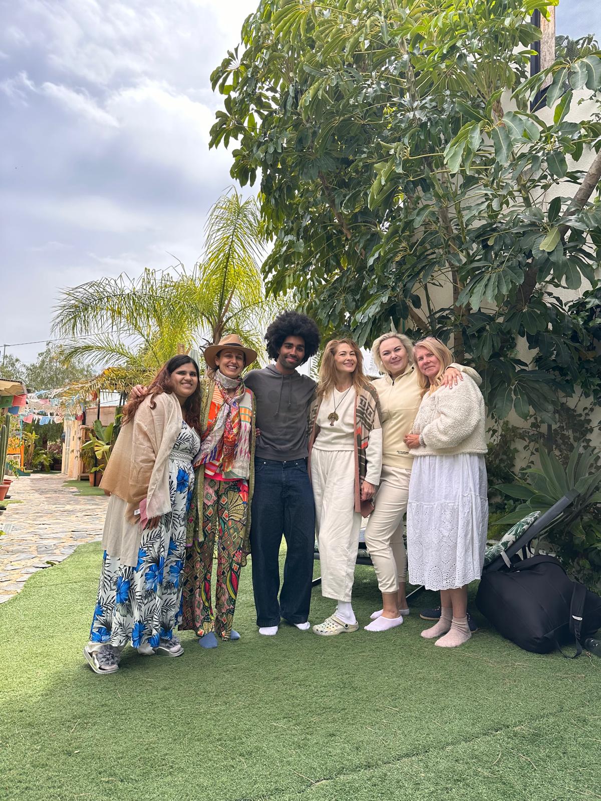 Retreat group in the garden of the centre