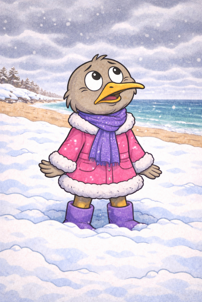 Illustration for Snow day on North Topsail Beach