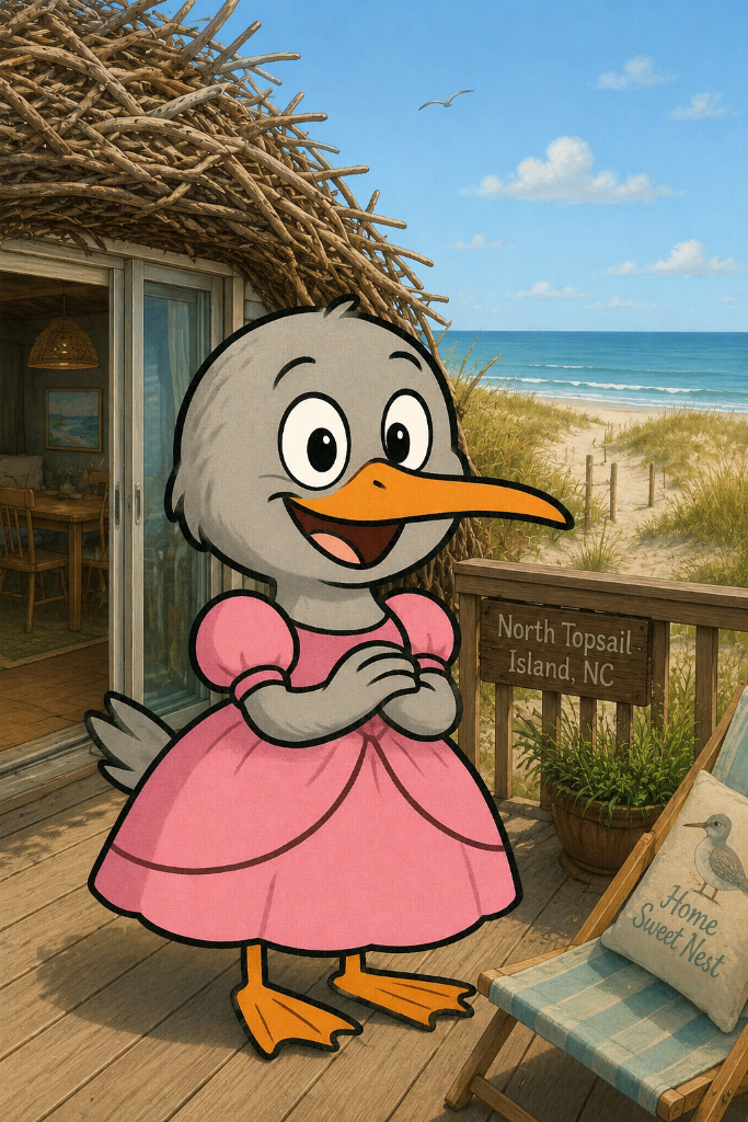 Rosa the Sandpiper on the beach