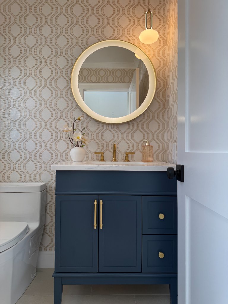 Navy Powder Room Renovation