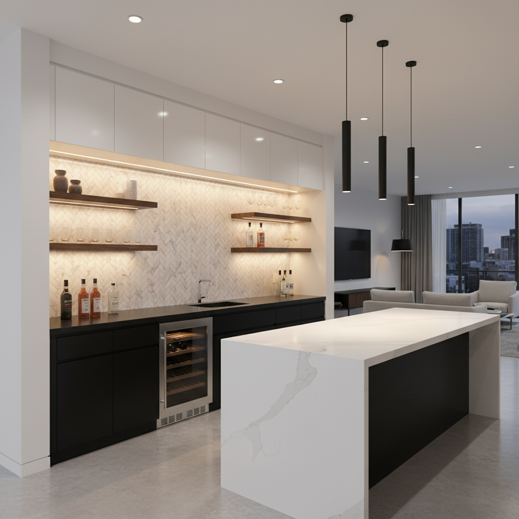Contemporary Black & White Bar