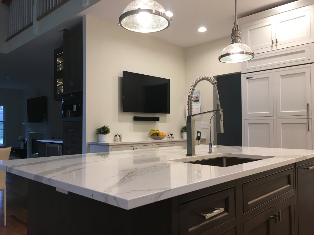 Kitchen Island Detail with Waterfall Edge