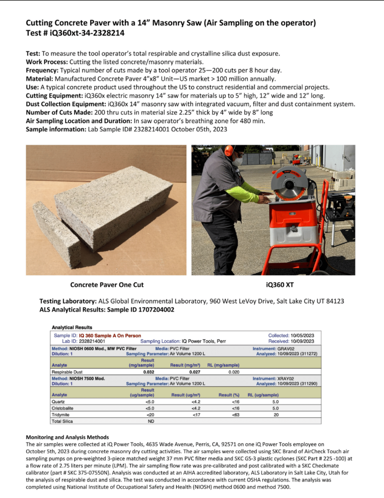 iQ360XT OSHA Silica Dust Testing White Paper