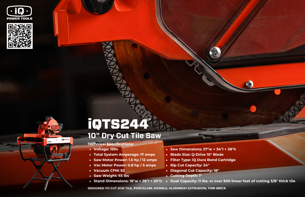 iQTS244 — 10" Dry Cut Tile Saw