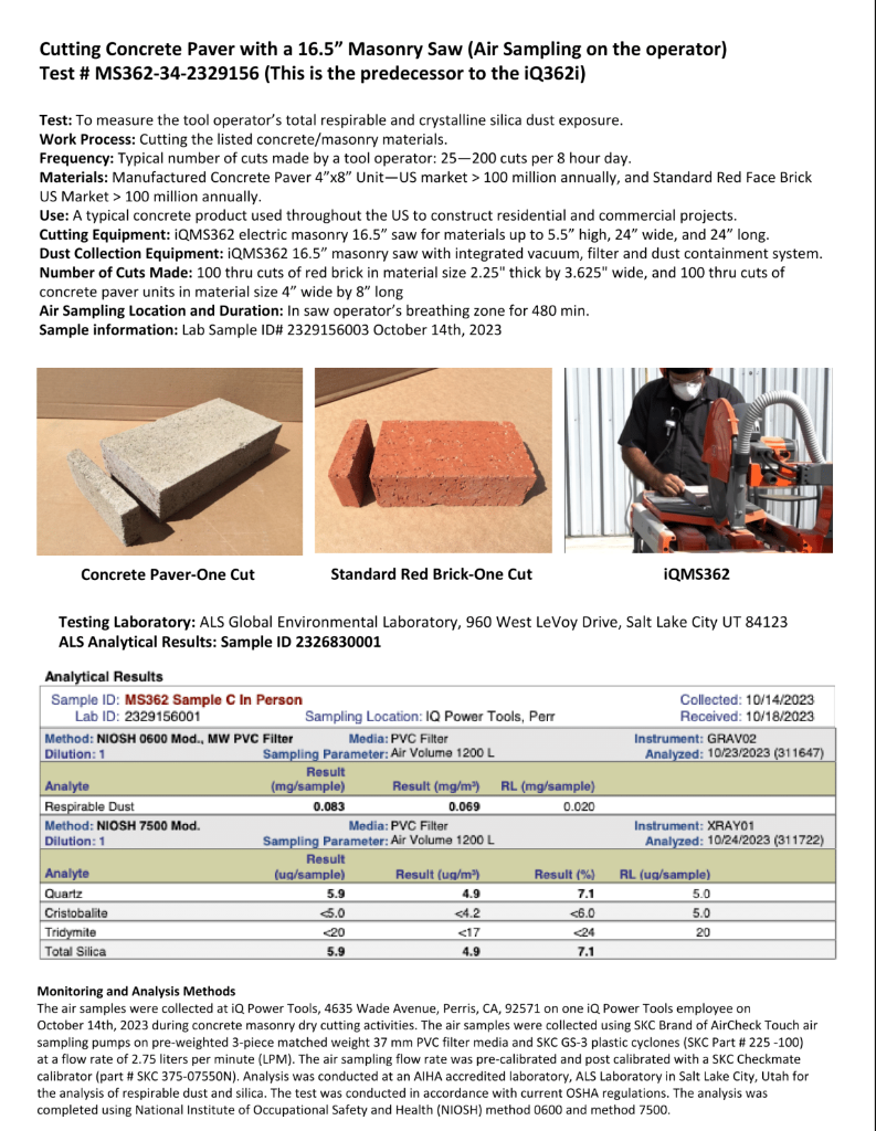 iQMS362 OSHA Silica Dust Testing White Paper