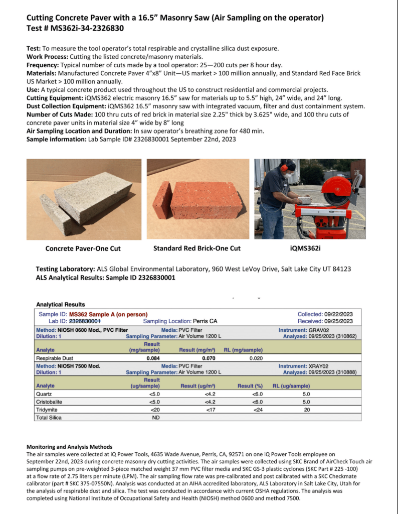 iQMS362i OSHA Silica Dust Testing White Paper