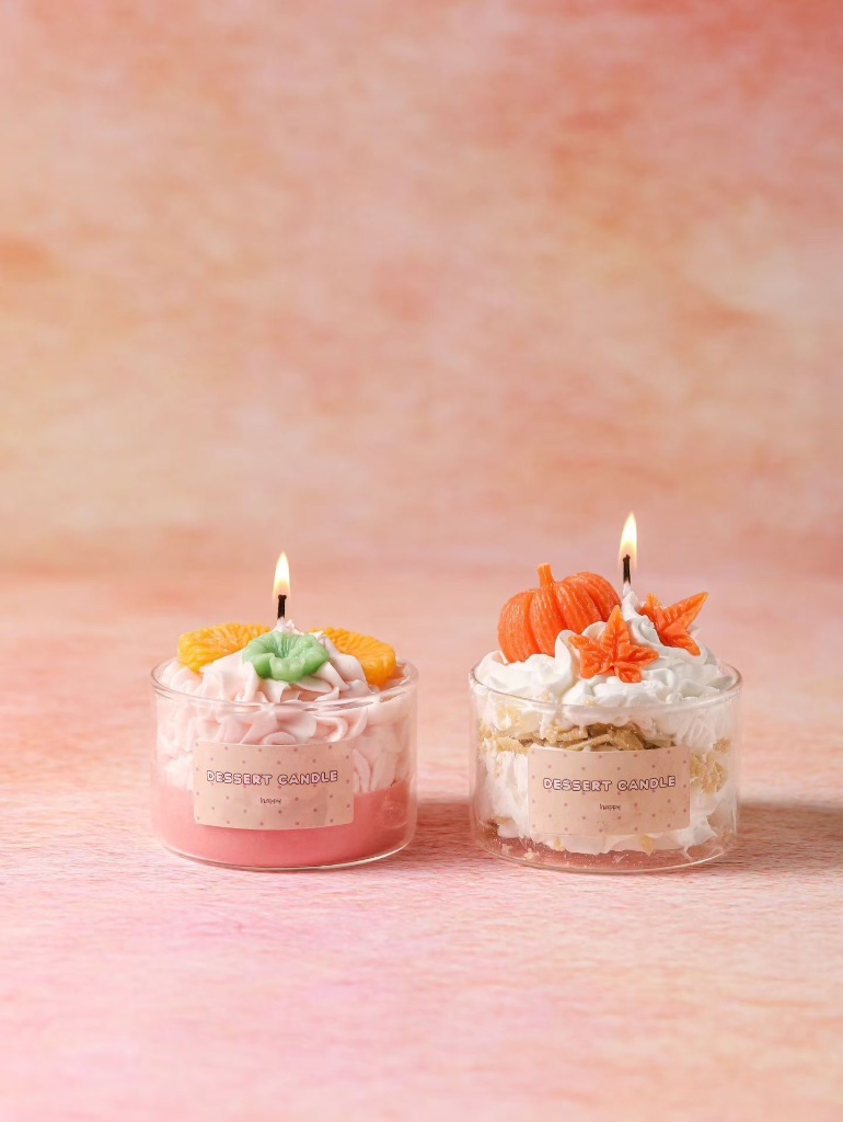Collection Beverage BougieCrème — bougies parfumées fraise et macaron