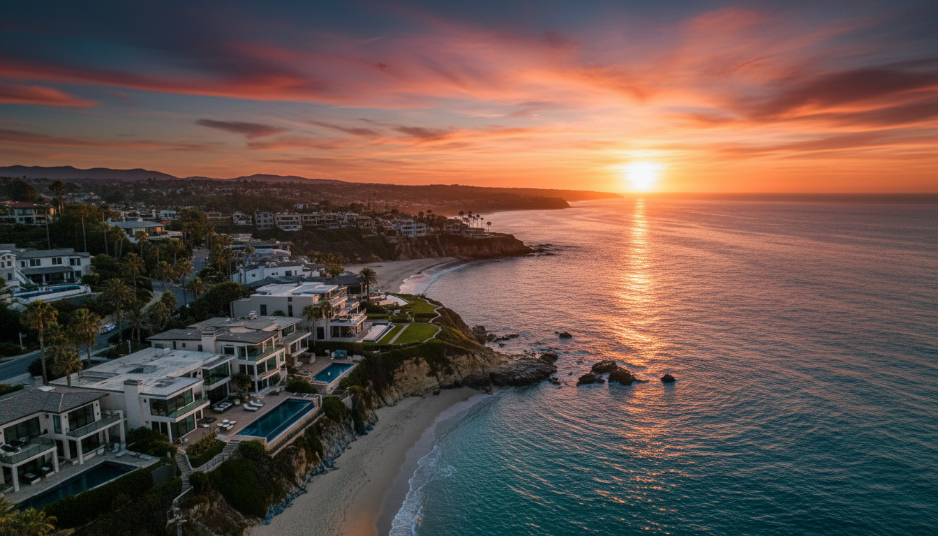 Orange County coastline aerial view