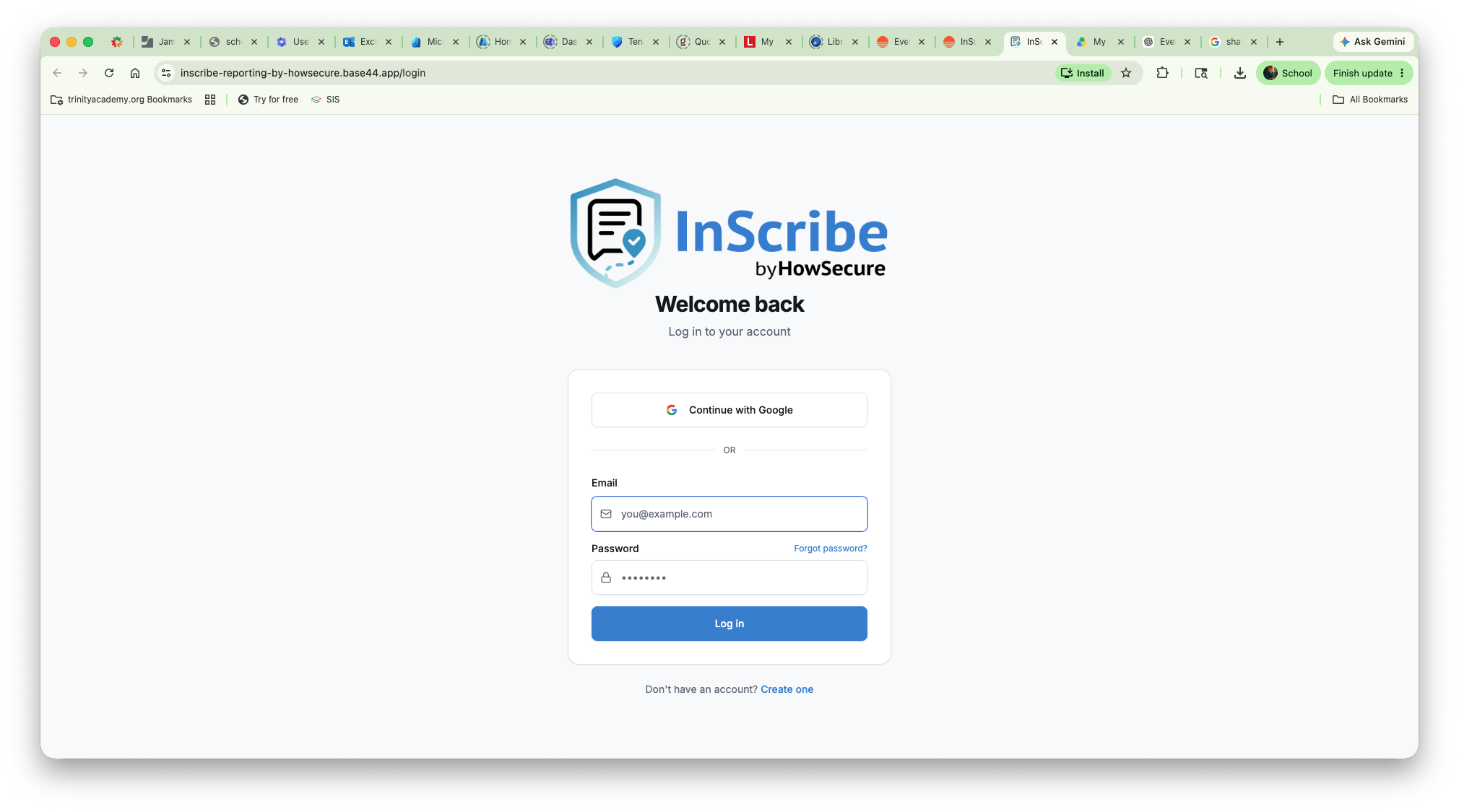 InScribe Reporting Software template preview