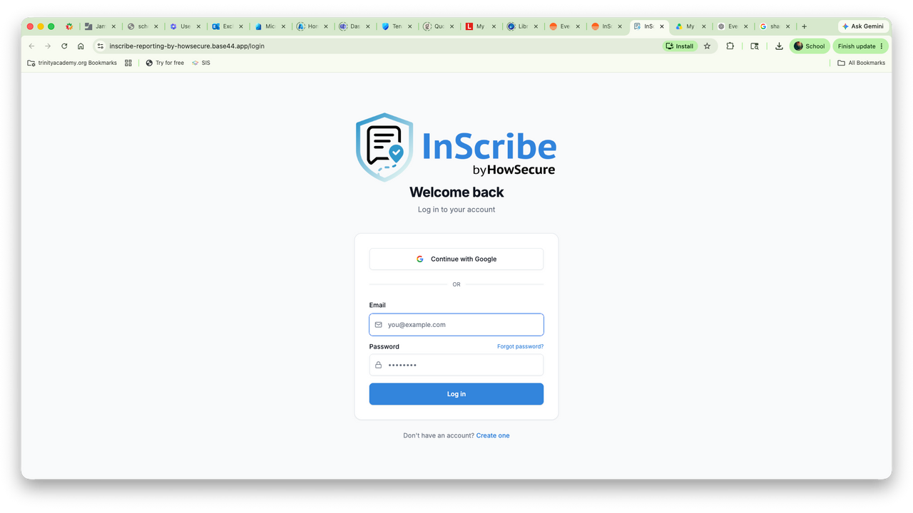 InScribe Reporting Software template preview