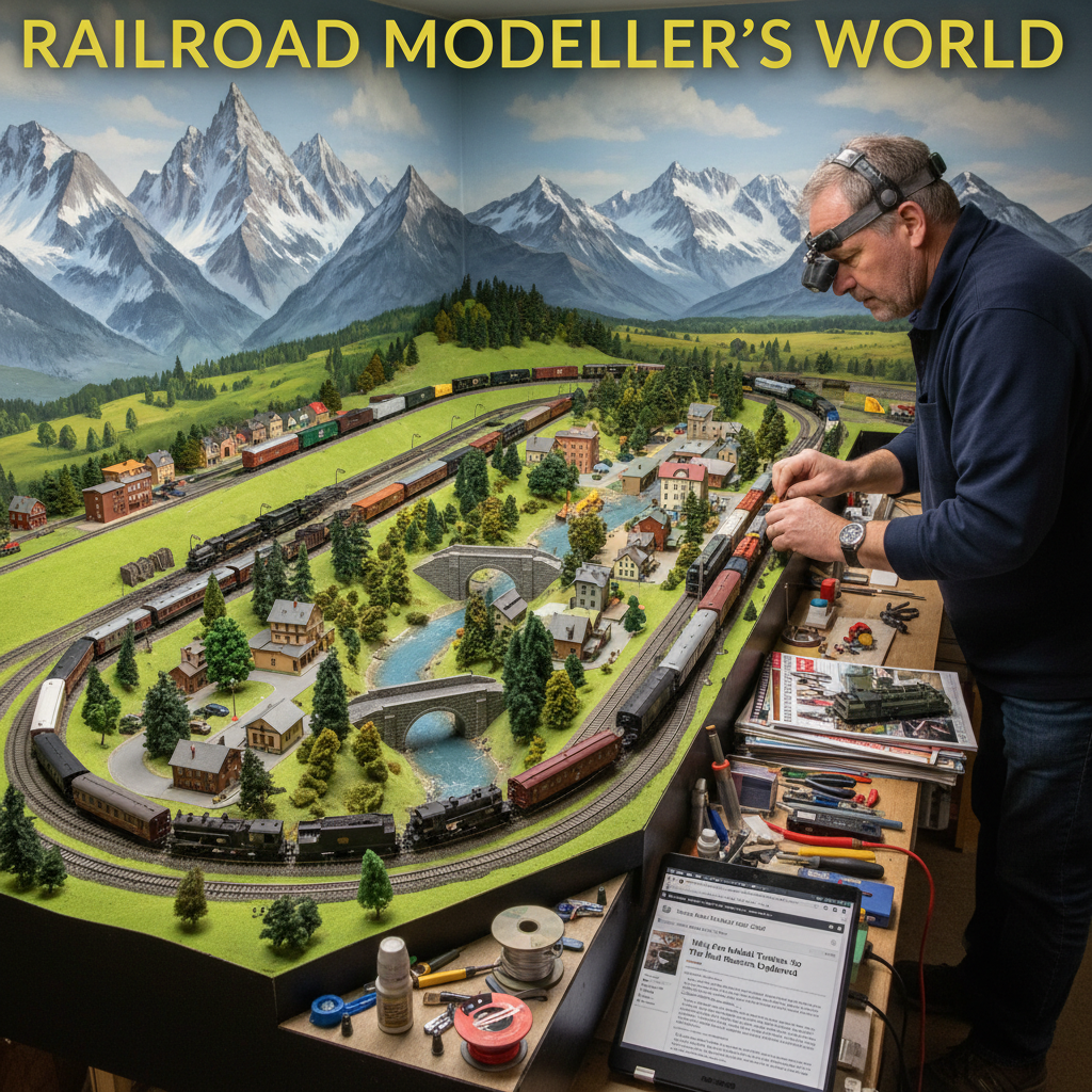 Model railroad hobbyist working on a detailed layout, related to Why Are Model Trains So Expensive? The Real Reasons Explained