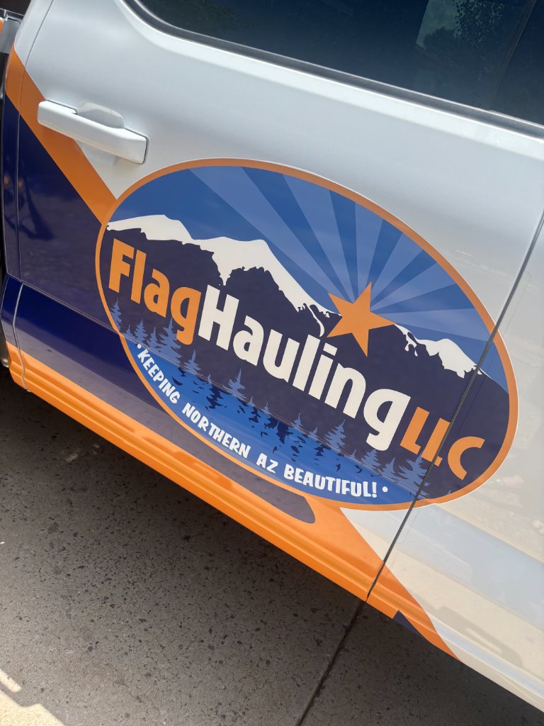 FlagHauling LLC truck door logo wrap