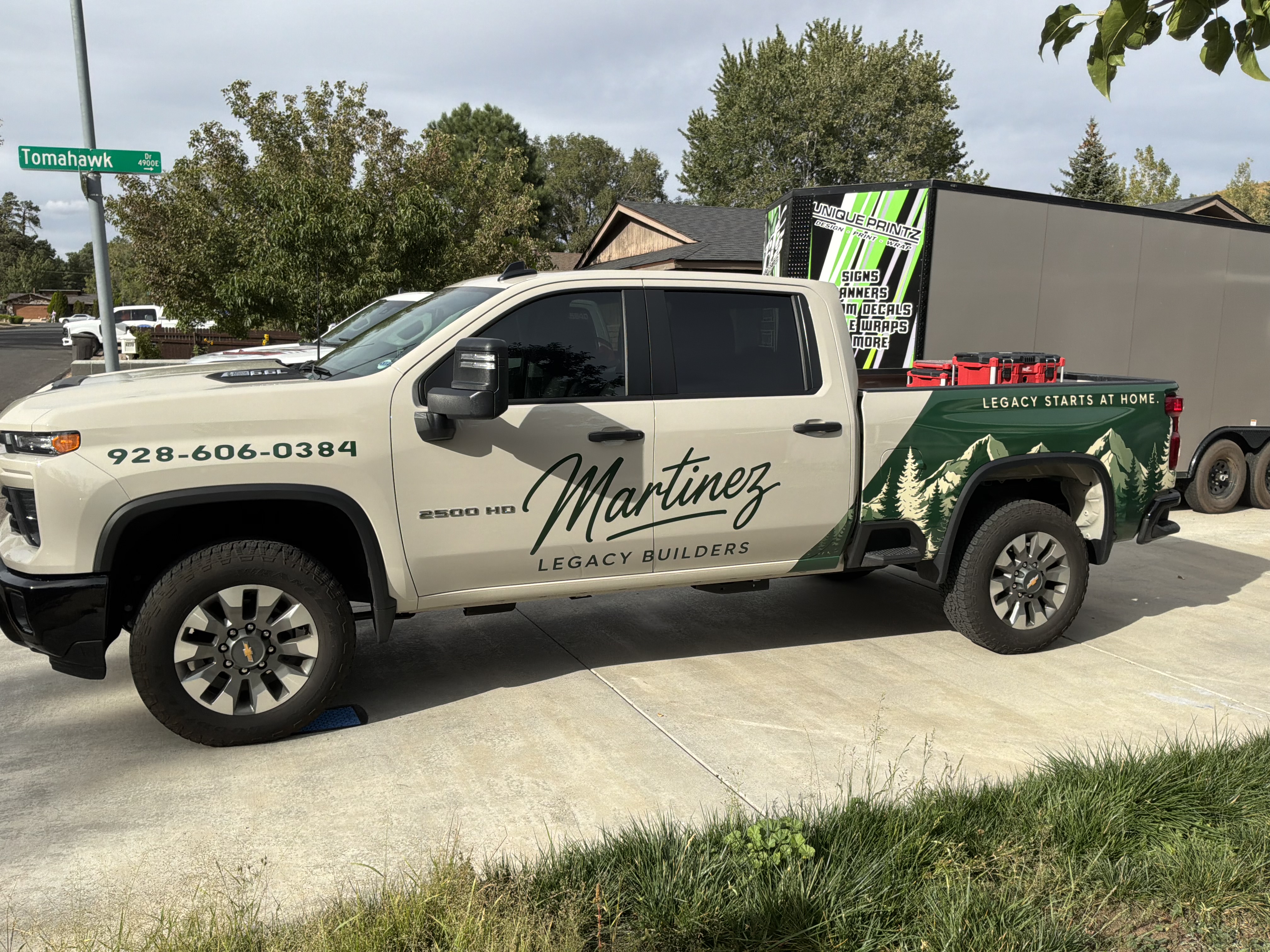 Martinez Legacy Builders Chevrolet 2500 HD truck wrap