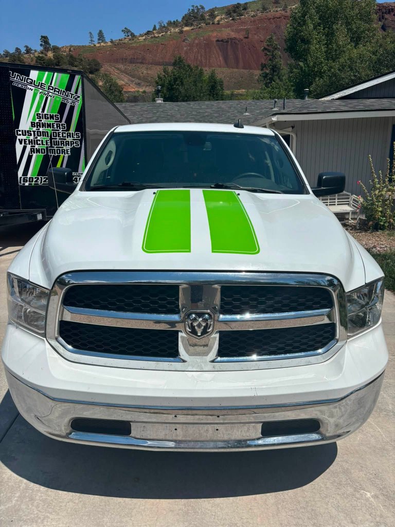 Munds Park Handyman Ram truck front hood stripe wrap