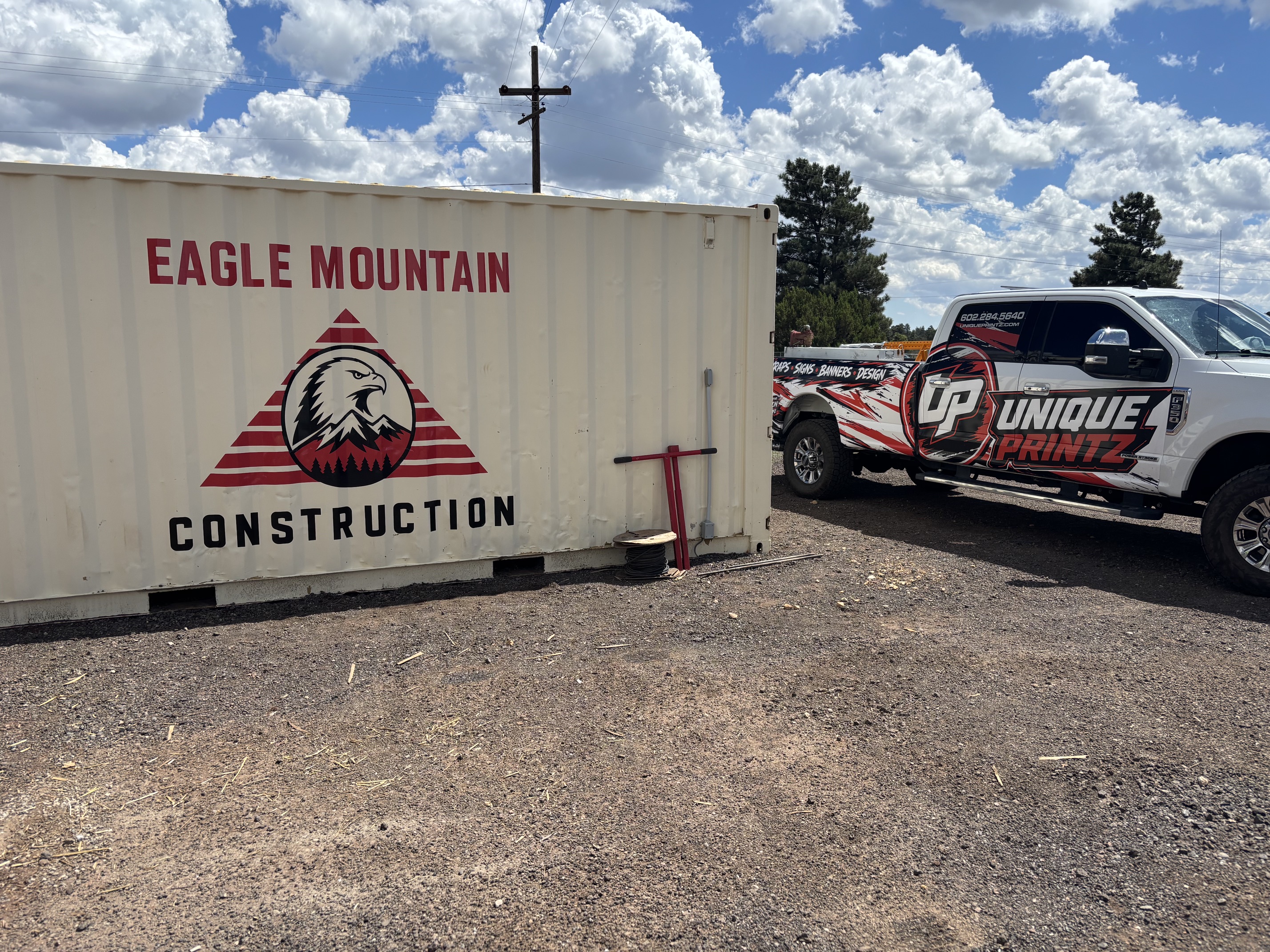 Eagle Mountain Construction storage container wrap
