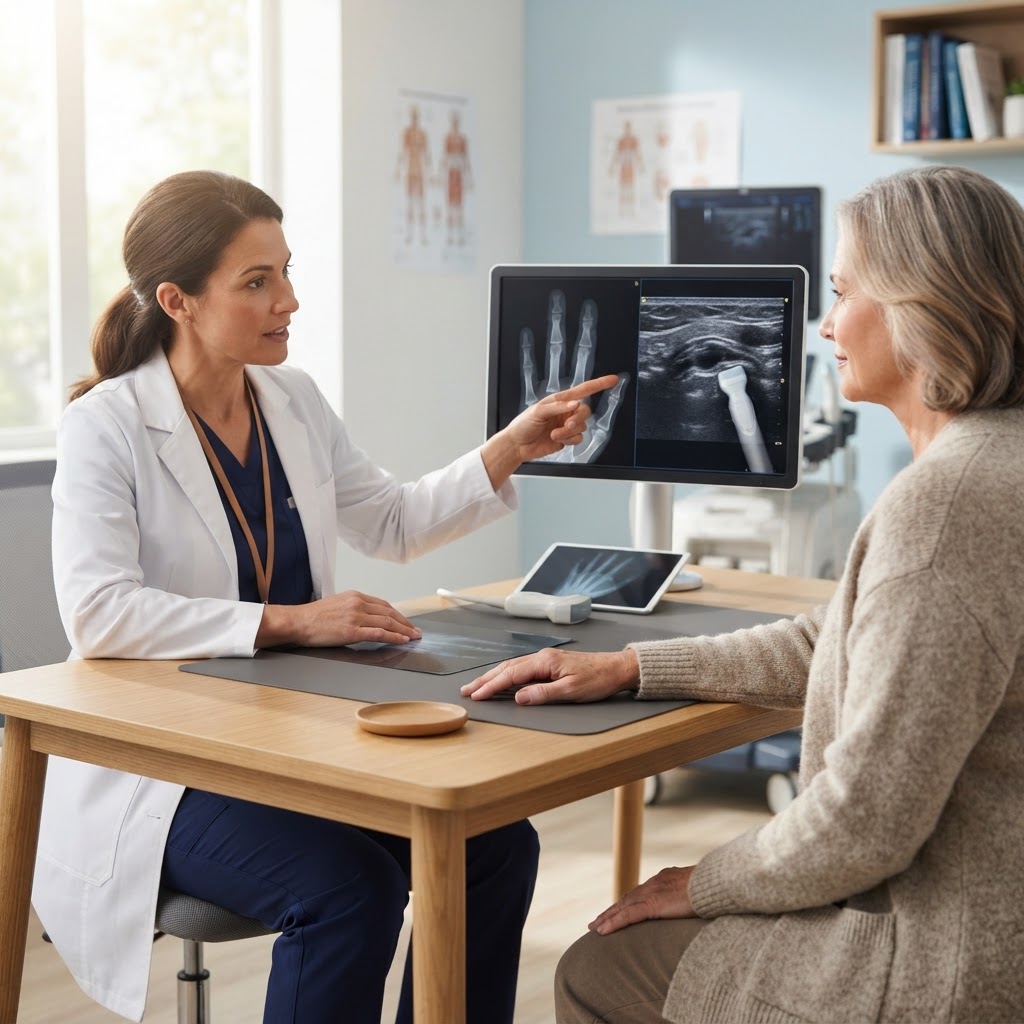 Imaging Orders for Chronic Finger Joint Stiffness: Diagnostic Paths