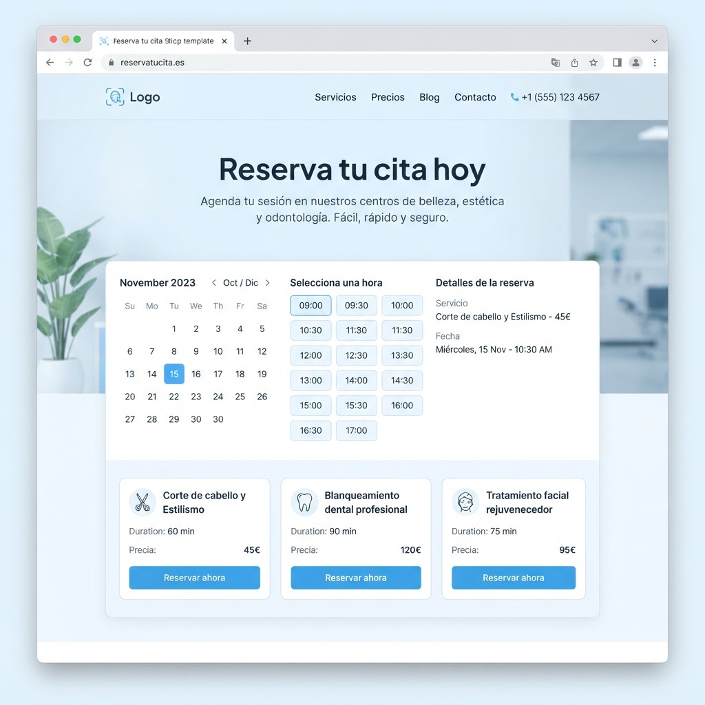 Plantilla web Modelo Citas