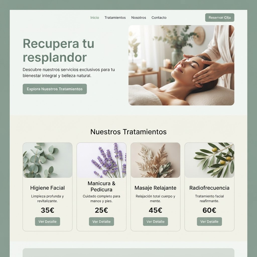 Plantilla web Modelo Belleza