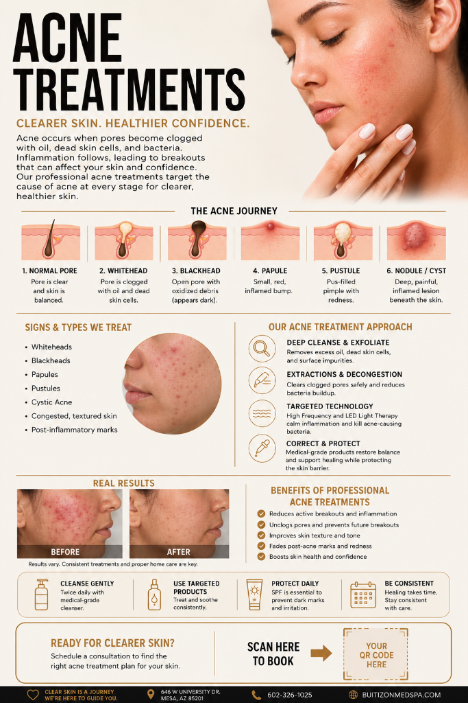 Acne Treatments — The Acne Journey, Signs & Types, Our Treatment Approach, and Benefits of Professional Acne Treatments