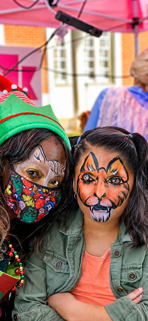 Face painting at outdoor event