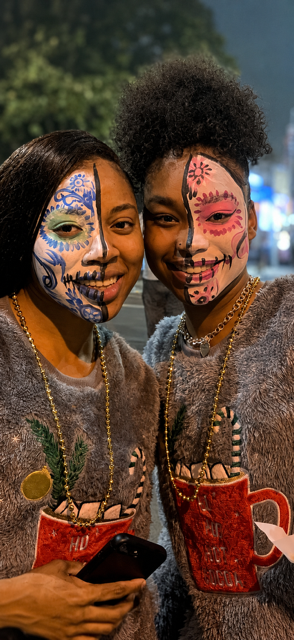 Sugar skull face painting duo