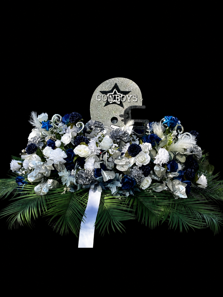 Cowboys themed floral arrangement