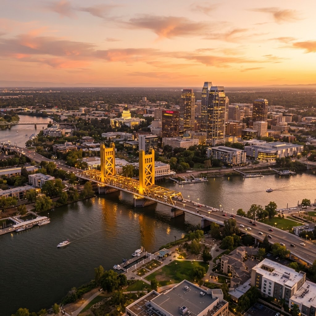 Sacramento CA skyline - Auxi Services coverage