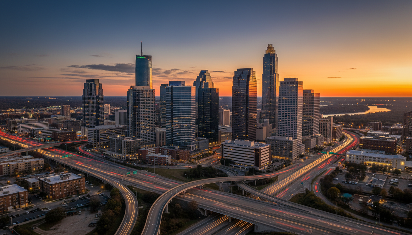 Charlotte NC skyline - Auxi Services coverage area