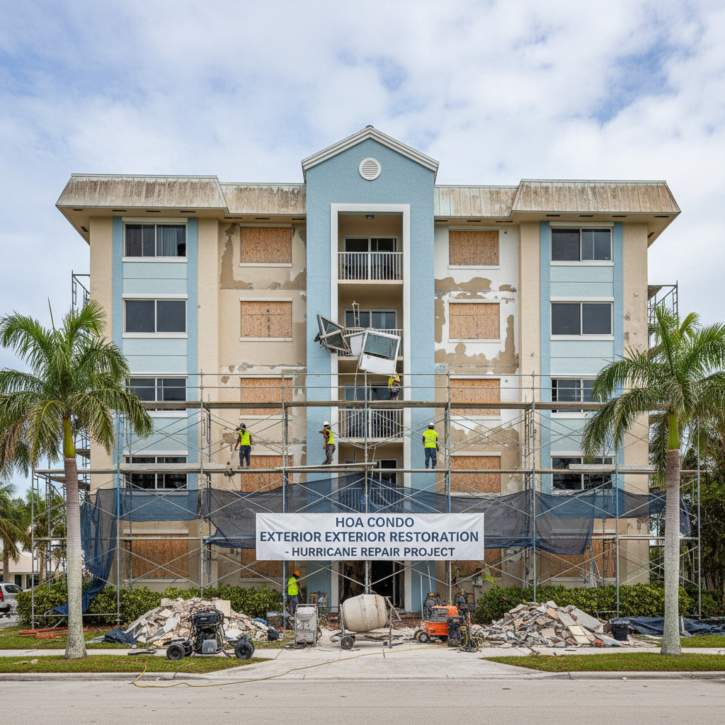 HOA Condo Exterior Restoration: $1.2M Insurance Recovery Complete Before Rainy Season