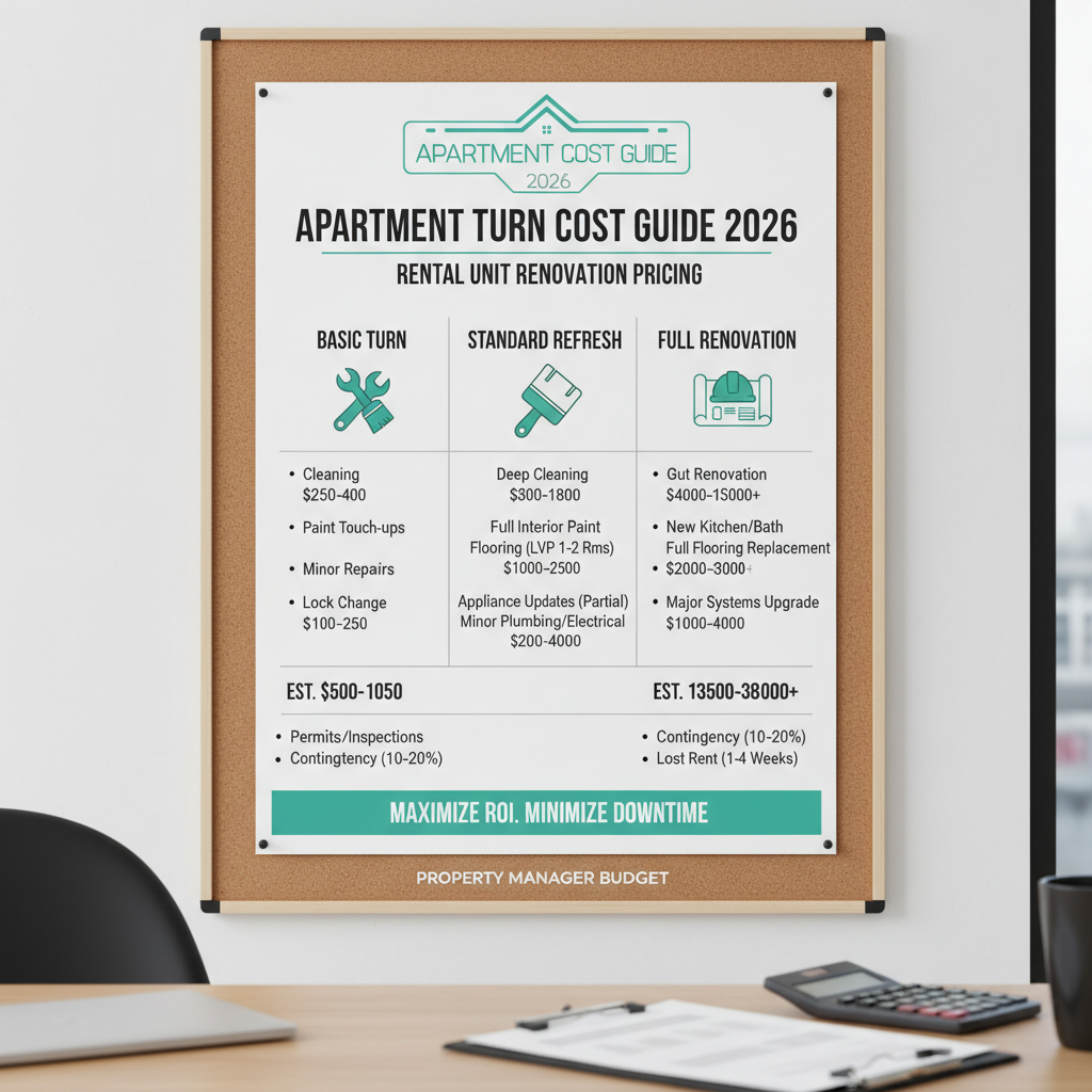 Apartment Turn Cost Guide: What Property Managers Should Budget in 2026