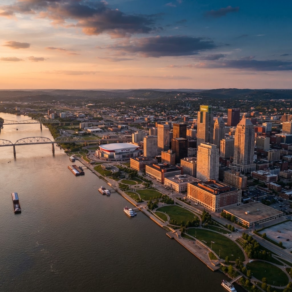 Louisville KY skyline - Auxi Services coverage