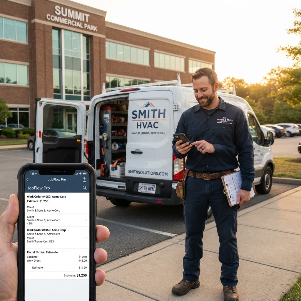 Vendor contractor using Auxi portal on mobile