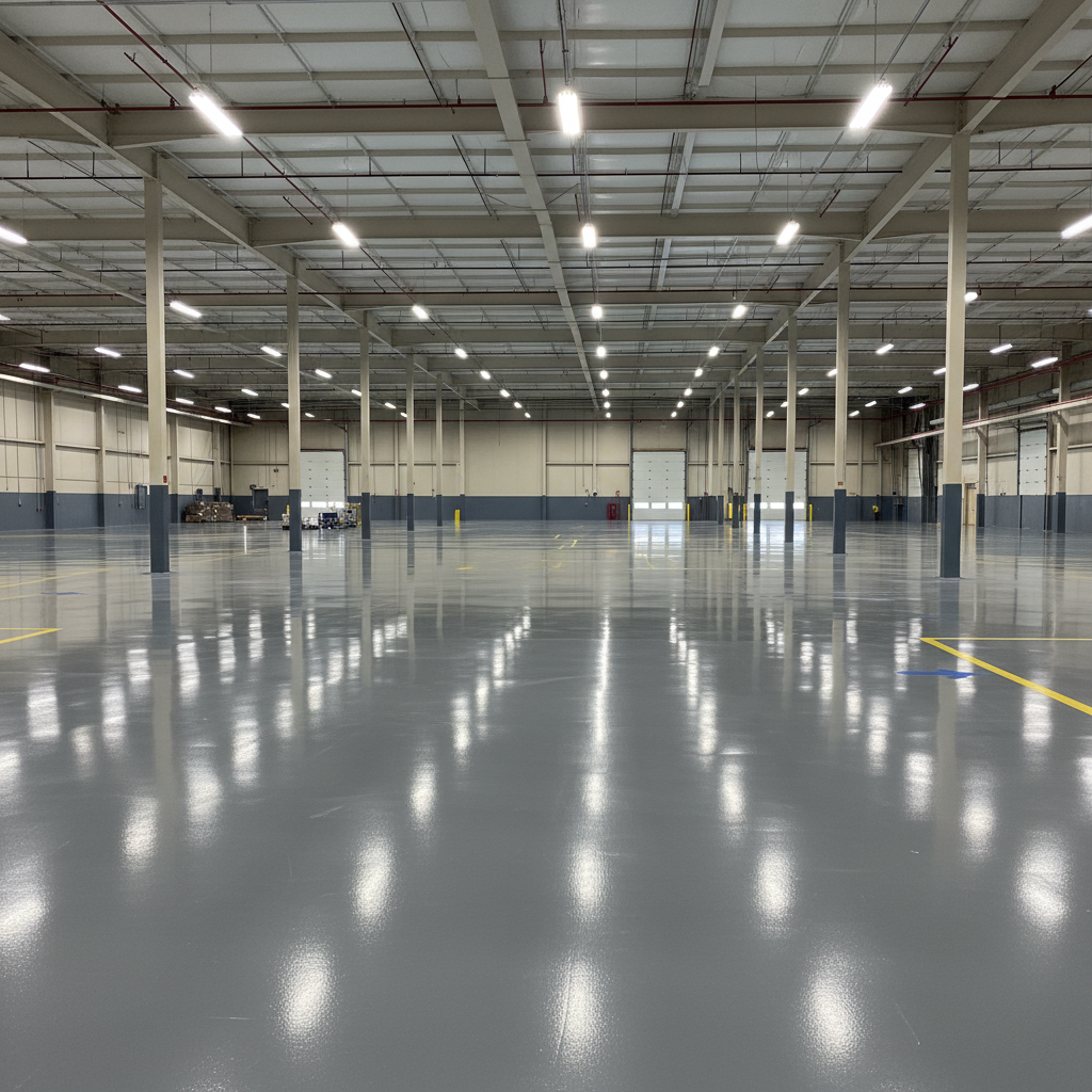 50,000 Sq Ft Warehouse Floor Coating: Fast-Cure Polyaspartic System with Minimal Downtime