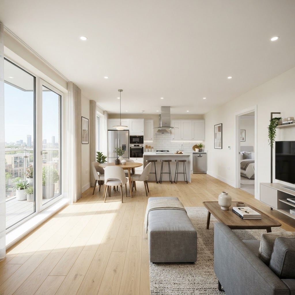 Renovated apartment interior after Auxi turn services