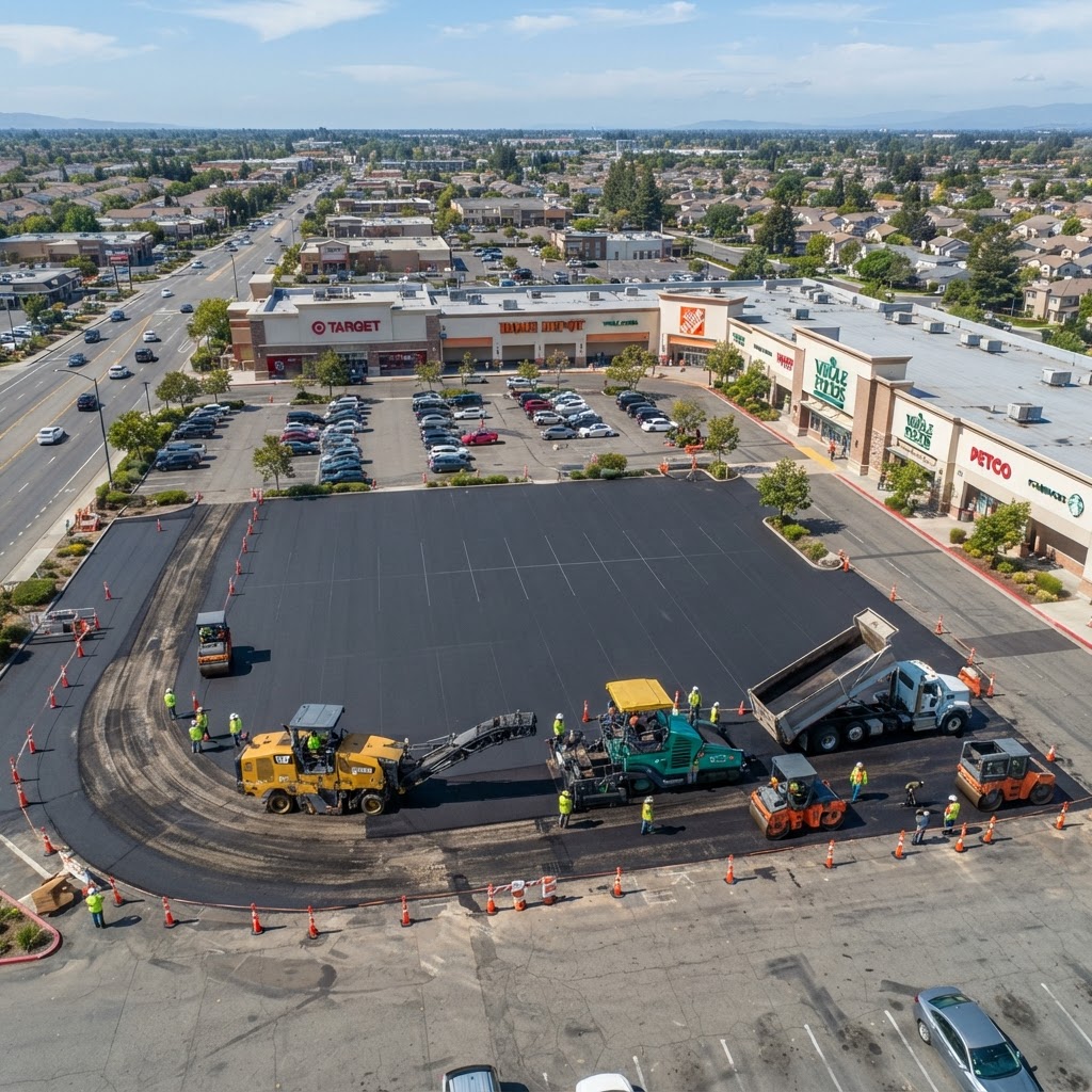 Retail Shopping Center Parking Lot Restoration and Repaving